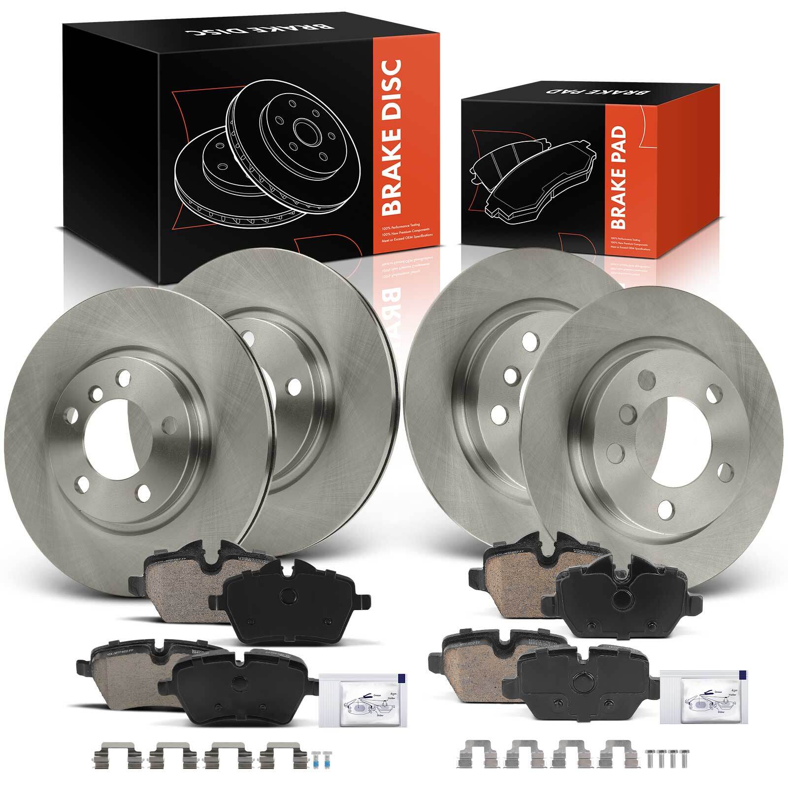 12Pcs Front & Rear Disc Brake Rotors & Ceramic Pads for Mini Cooper Countryman