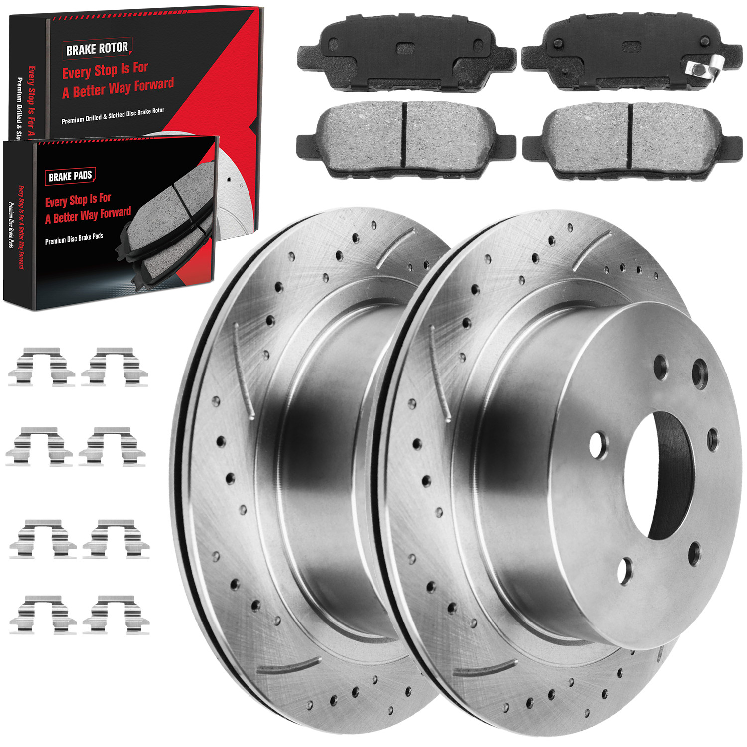 Rear Disc Brake Rotors + Ceramic Brake Pads For INFINITI G35 2003-2005 350Z JUKE