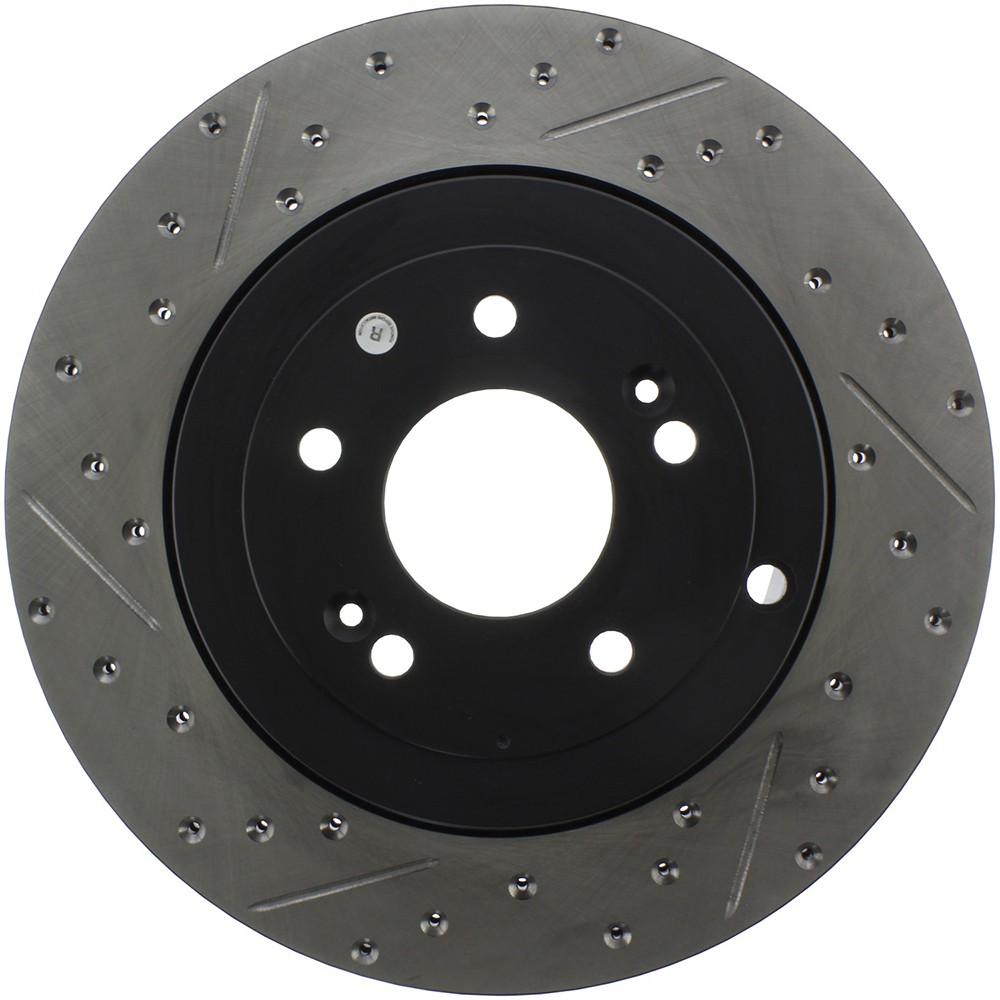 StopTech 127.51035R Rear Right Drilled Slotted Brake Rotor for 2010-2016 Genesis