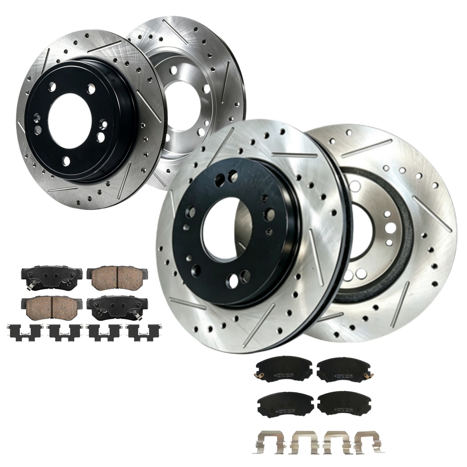 10.83″ Front 10.31″Rear Brake Rotors Ceramic Pads for 2007 2008 Hyundai Elantra