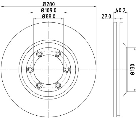 Hella 8DD 355 115-231 Brake Disc for Chevrolet, Holden, Isuzu