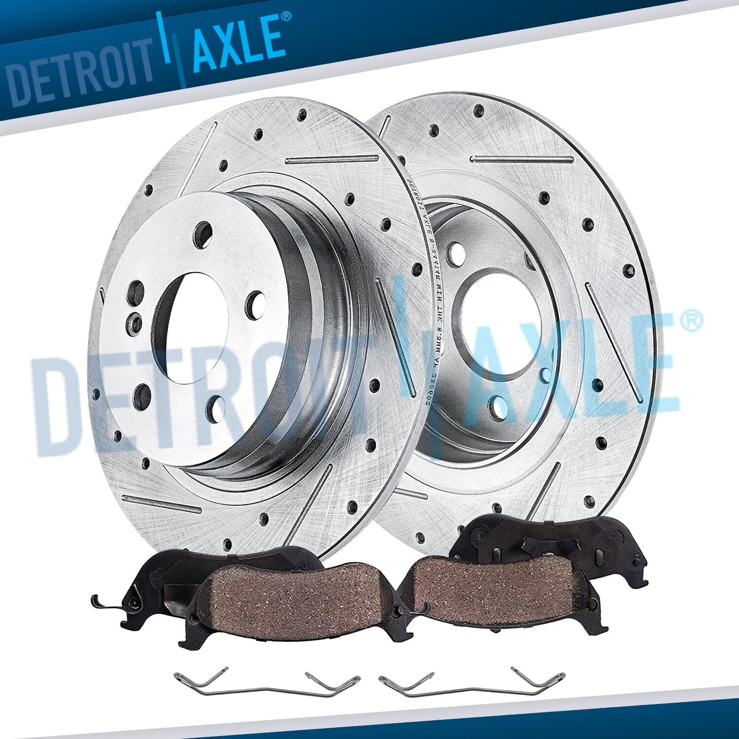 11.81” Rear Drilled Disc Rotors Brake Pads Kit for Mercedes-Benz C230 C250 C300