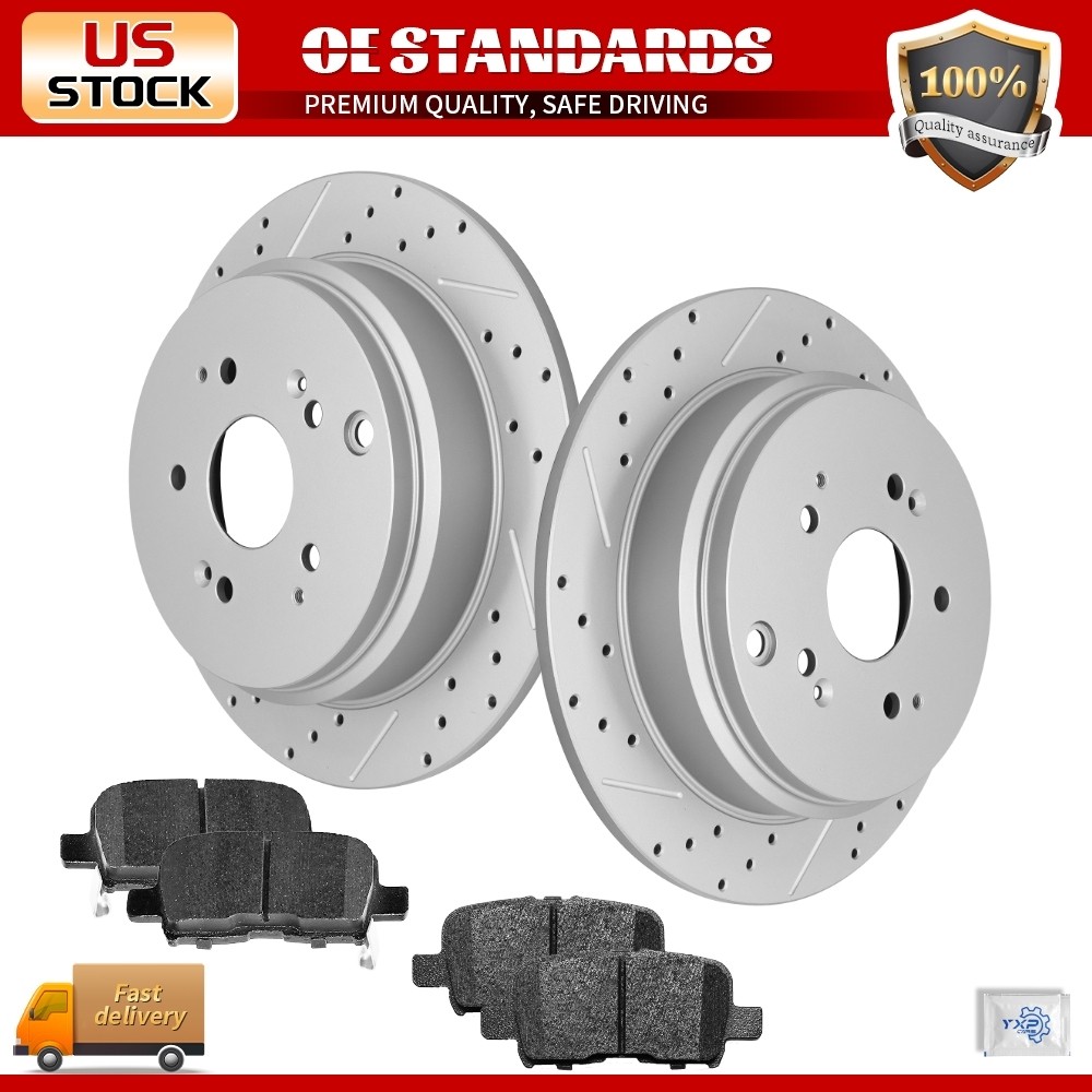 313mm Rear Disc Rotors Ceramic Brake Pads for 2002 – 2004 Honda Odyssey