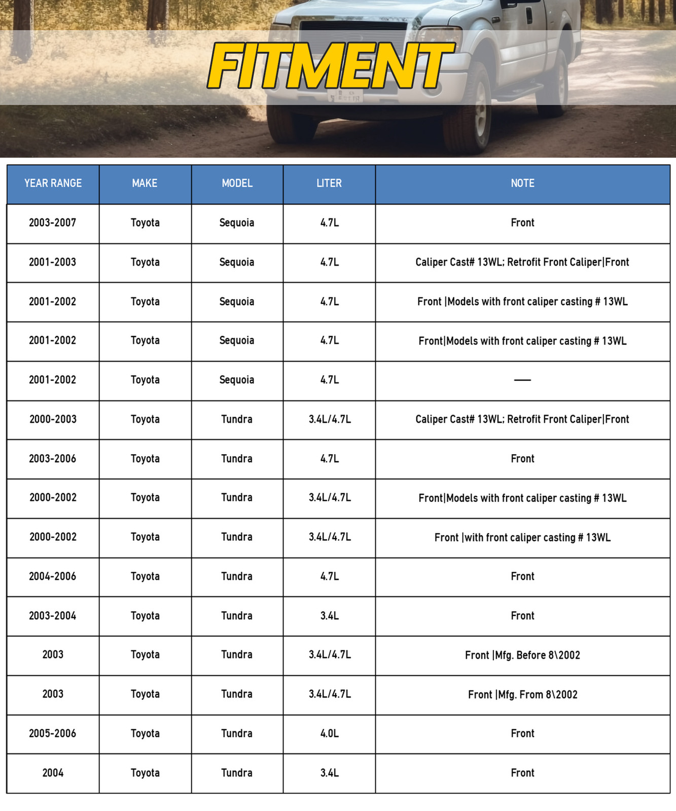 318.8mm Front Brake Rotors Brake Pads for 01-07 Toyota Sequoia 2000-2006 Tundra