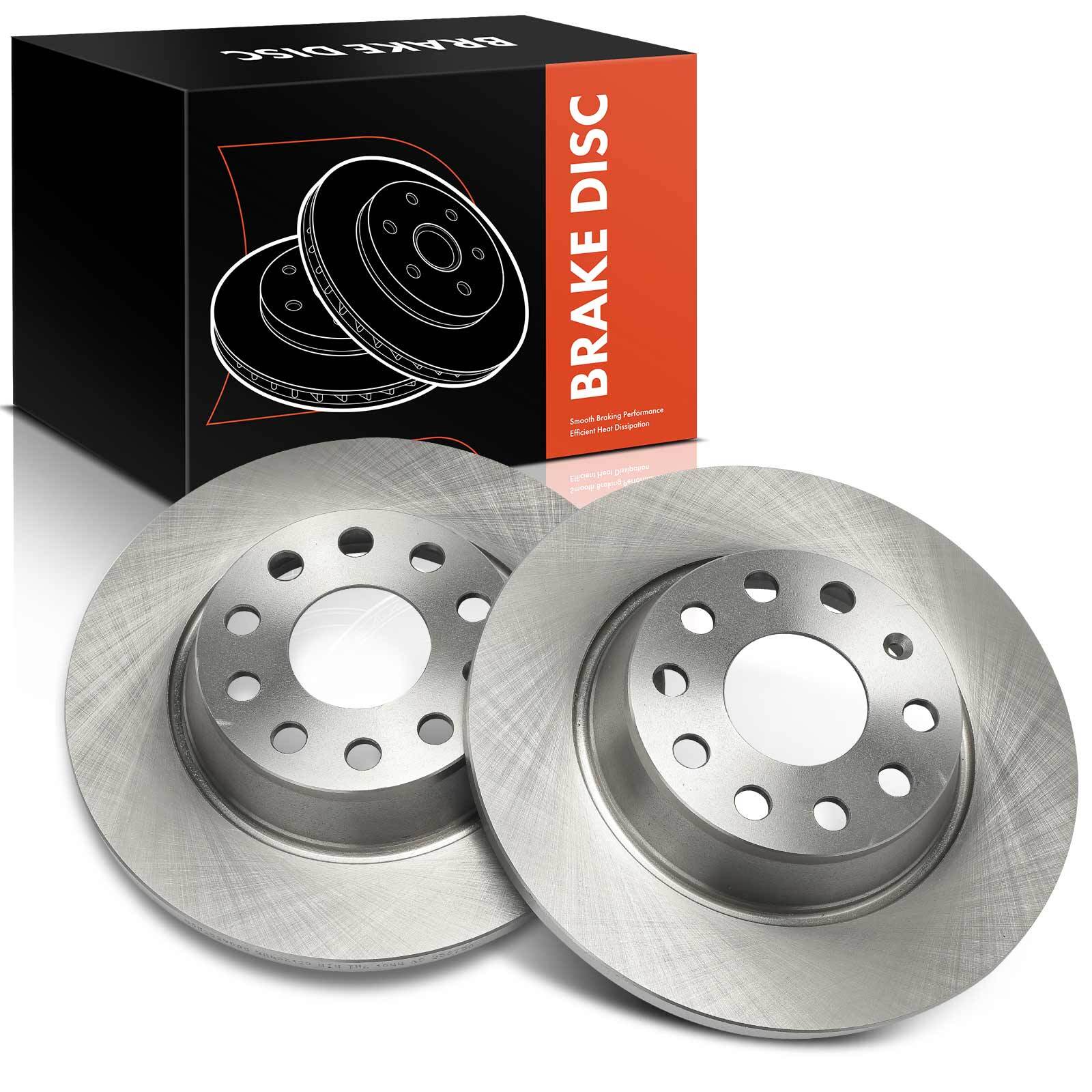 2x Rear Disc Brake Rotors for Volkswagen Jetta Passat Eos Tiguan GTI Audi A3 Q3