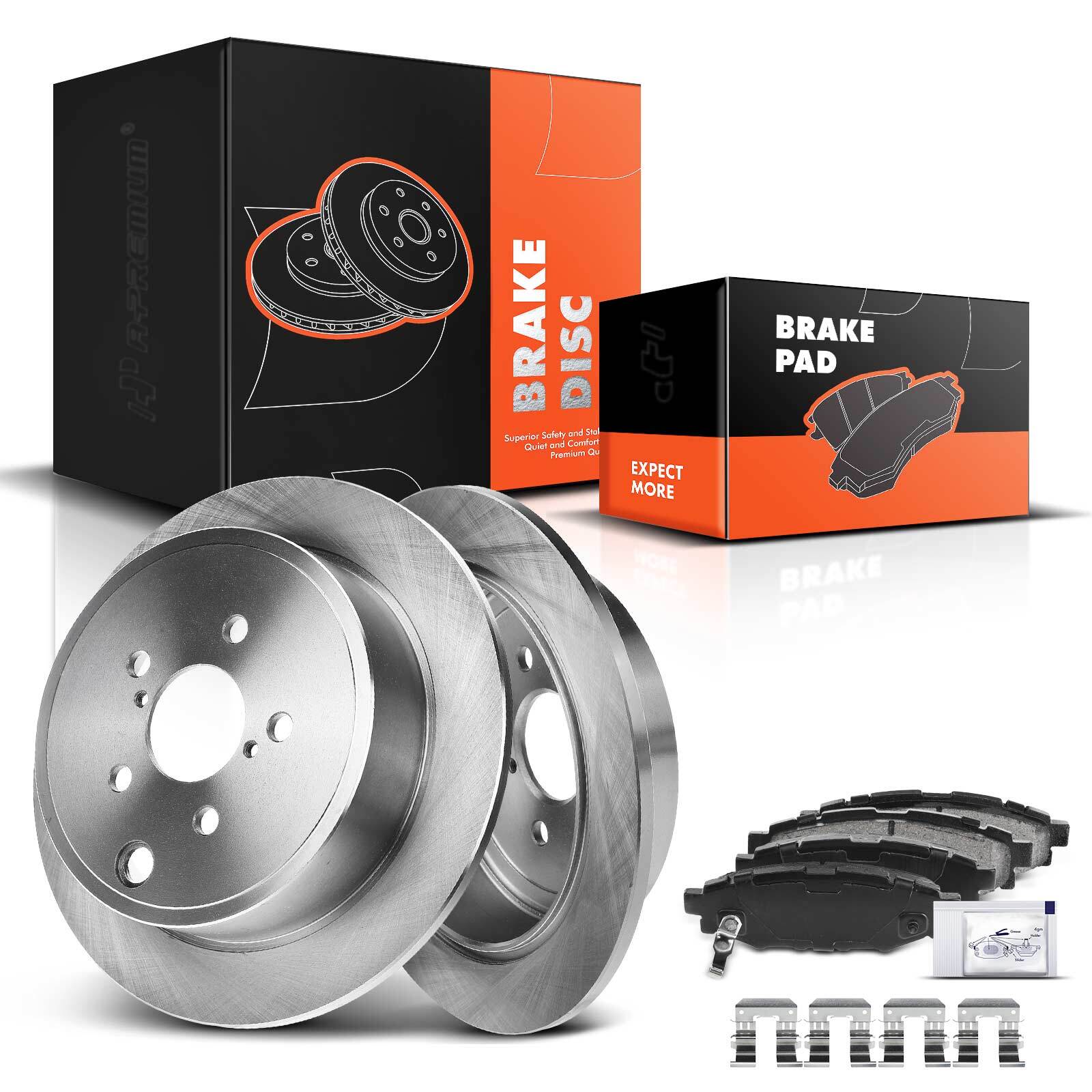 Rear Disc Brake Rotors & Ceramic Brake Pads for Subaru Impreza Forester Legacy