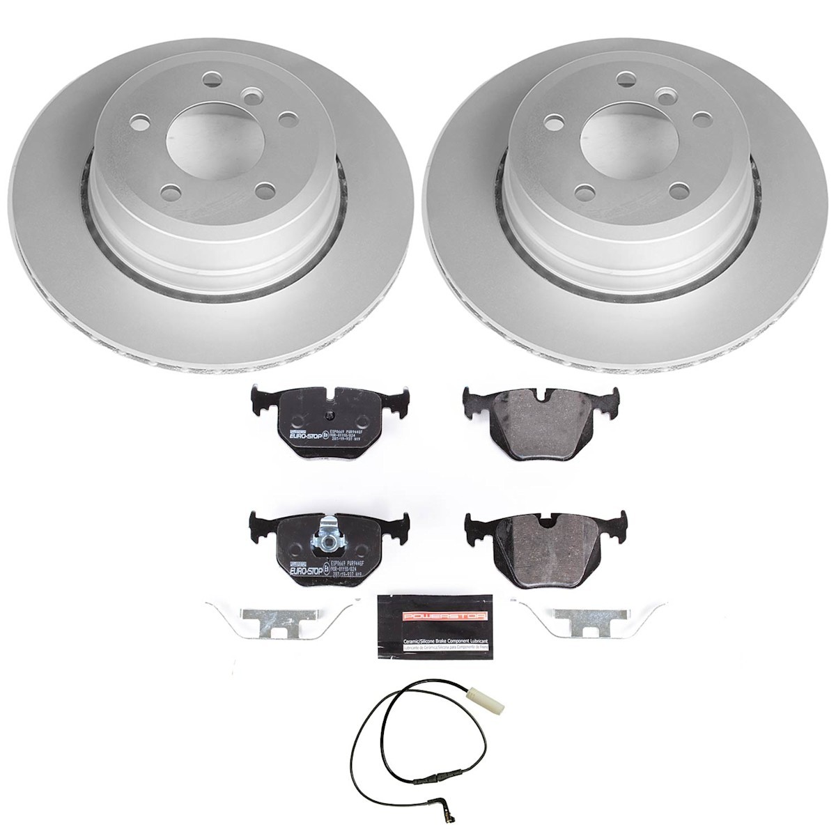 ESK5492 Powerstop Brake Disc and Pad Kits 2-Wheel Set Rear for 530 535i xDrive