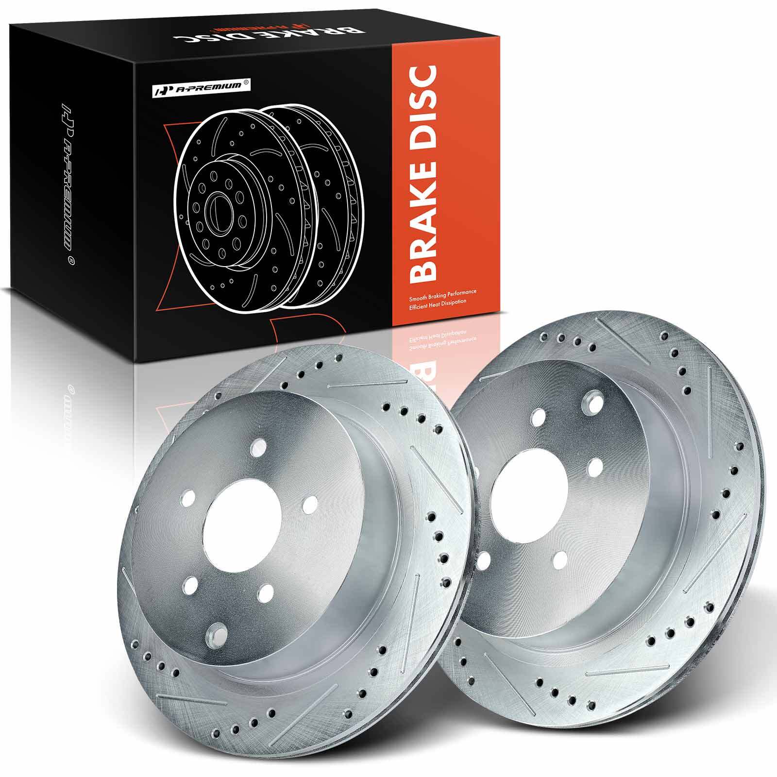 A-Premium Rear Drilled Brake Rotors for Nissan Murano Pathfinder Quest 307.7MM