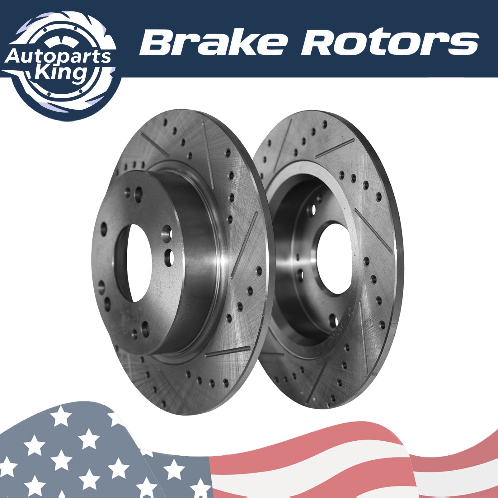 260mm Rear Drilled and Slotted Disc Brake Rotors for Acura CSX ILX Honda Civic