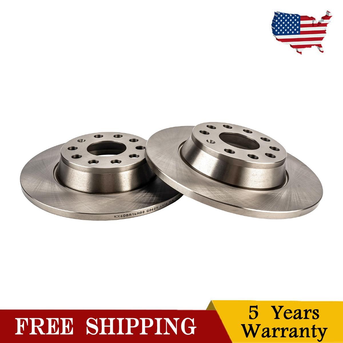 2x Rear Brake Rotors Fits 2005-2007 Volkswagen Jetta 2006-2008 Volkswagen Passat
