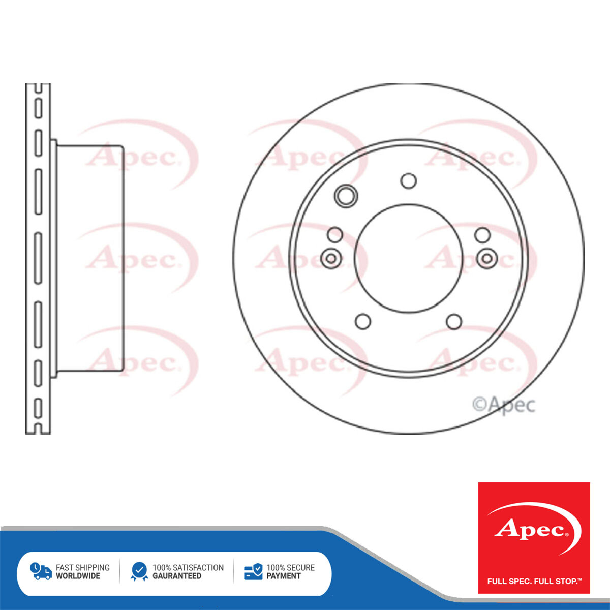 Fits Kia Sorento 2002-2009 2.4 2.5 CRDi 3.5 1x Brake Disc Rear Apec 584113E300