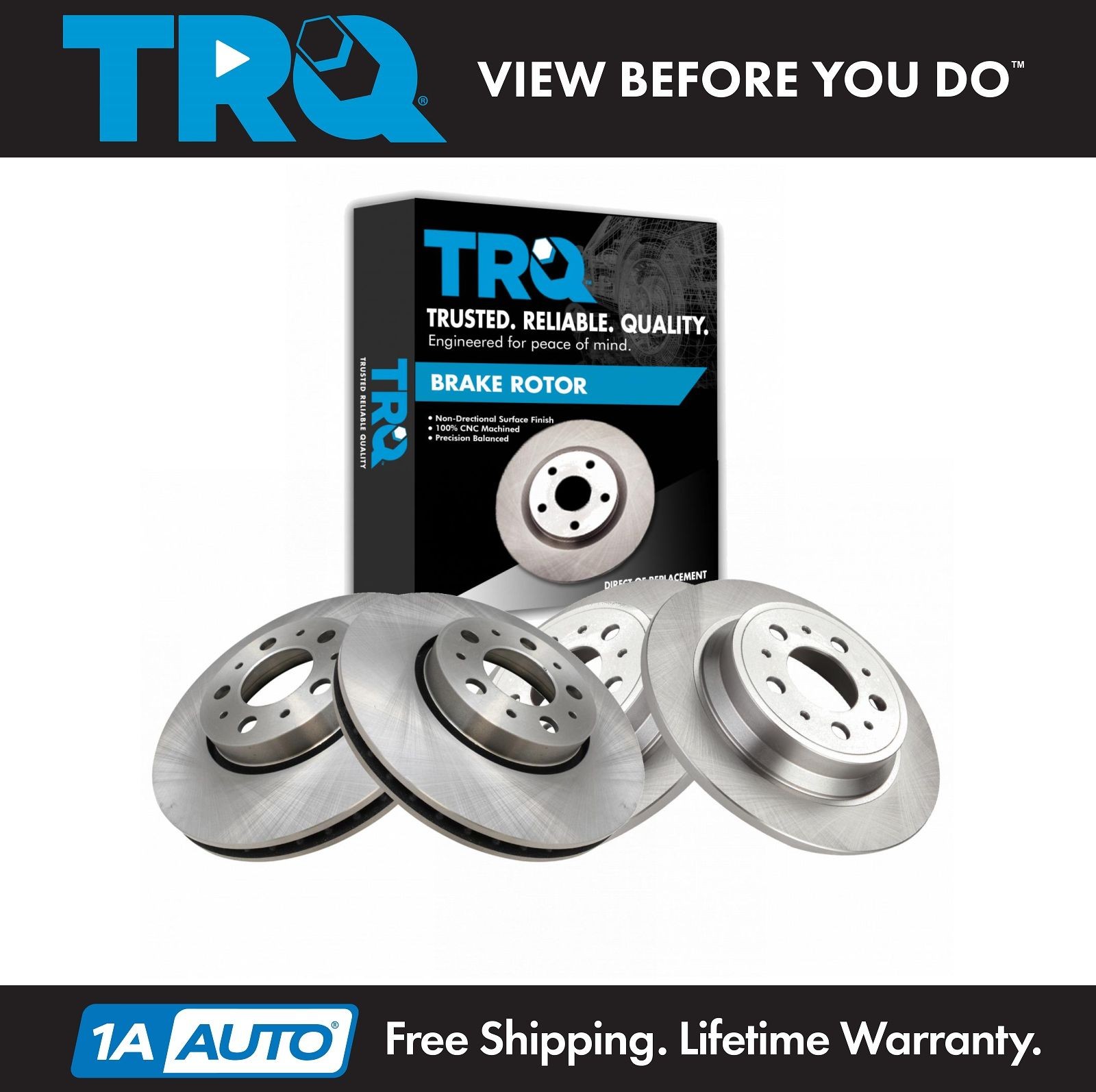 TRQ Brake Rotor Set Fits 01-09 Volvo S60 99-06 S80 01-06 V70 03-07 XC70