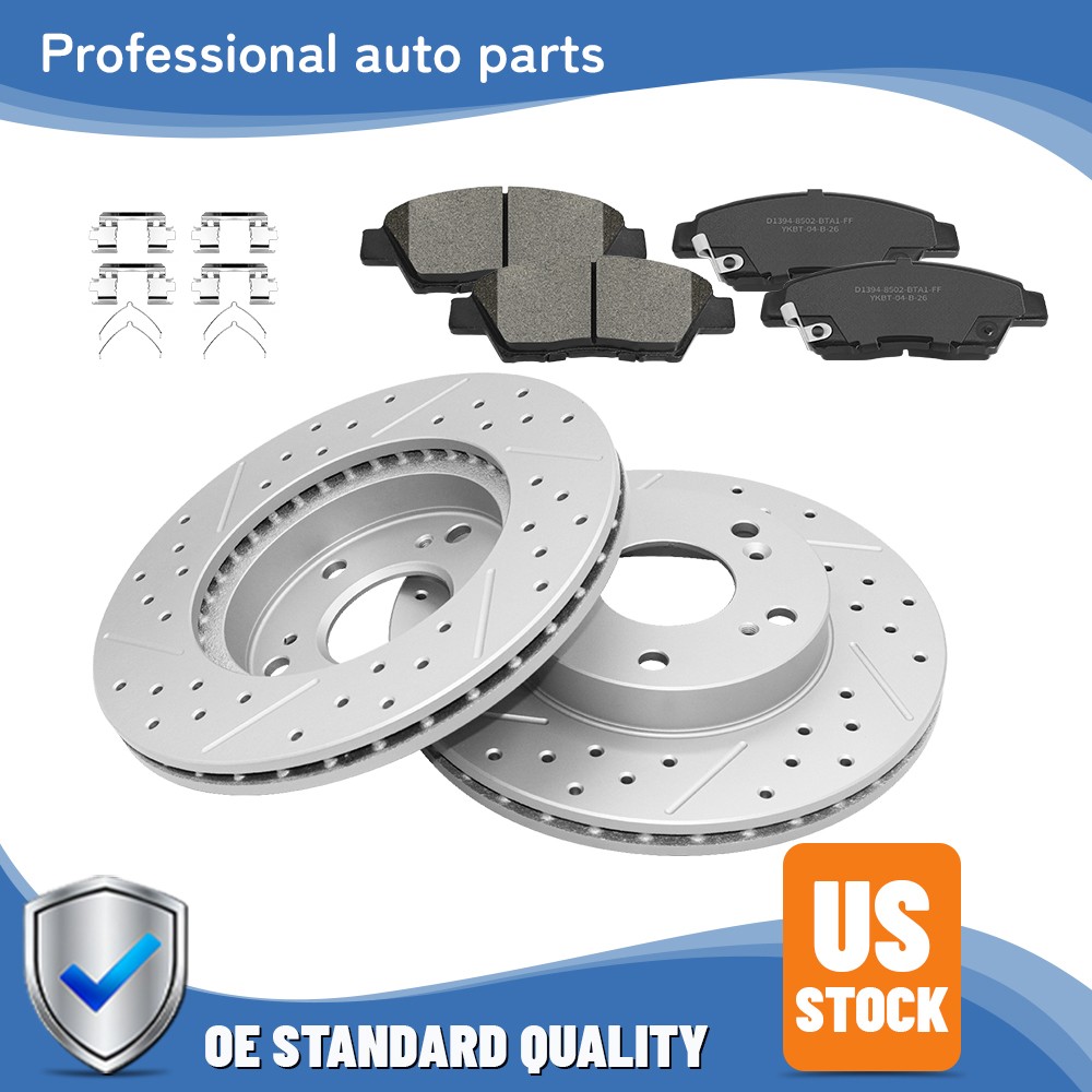 6PCS 262mm Front Brake Disc Rotors + Ceramic Brake Pads For 2011-2015 Honda CR-Z