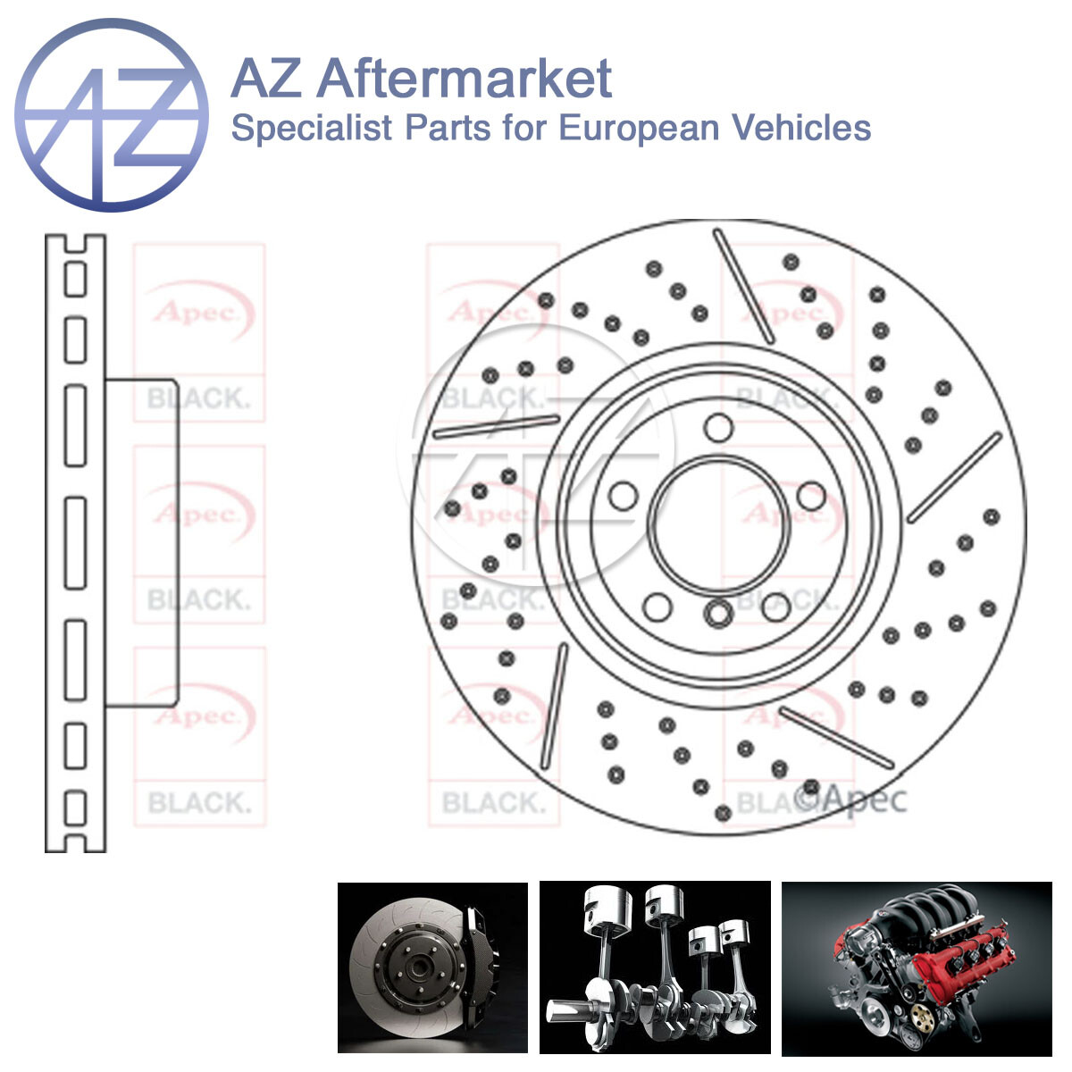 Fits BMW 3 Series 2011- 4 Series 2013- 2.0 D 2.8 3.0 AZ Front Brake Disc #3
