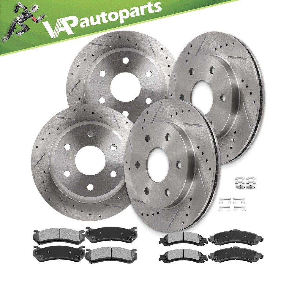 Front & Rear Brake Rotors & Pads For 2003-2006 Cadillac Escalade Chevrolet Tahoe