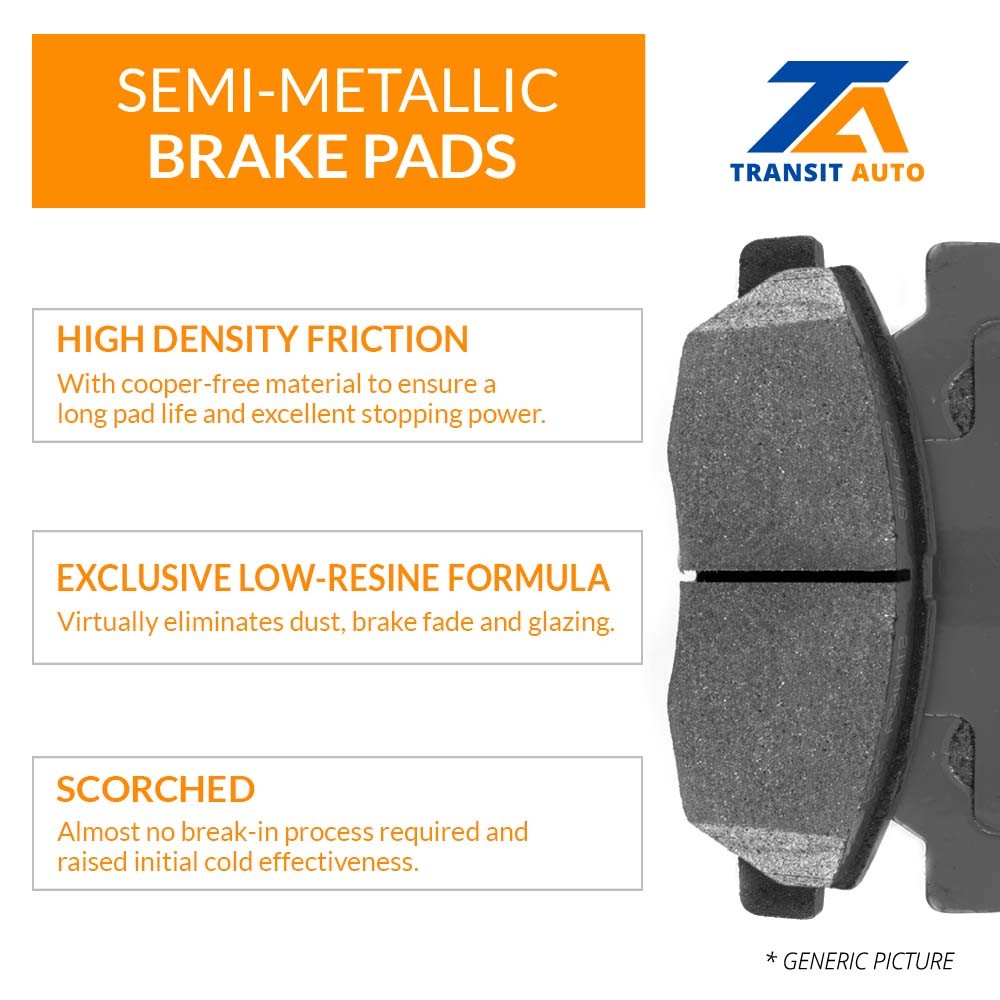 Disc Brake Rotors And Semi-Metallic Pads Front Kit For Honda Civic