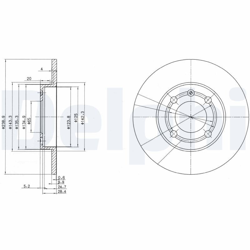 Delphi BG2911 Brake Disc for SEAT,VW