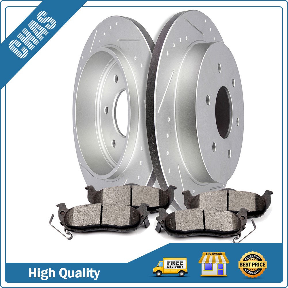 Rear Drilled Brake Rotors Brake Pads For 2003-2005 Infiniti G35 For Nissan 350Z
