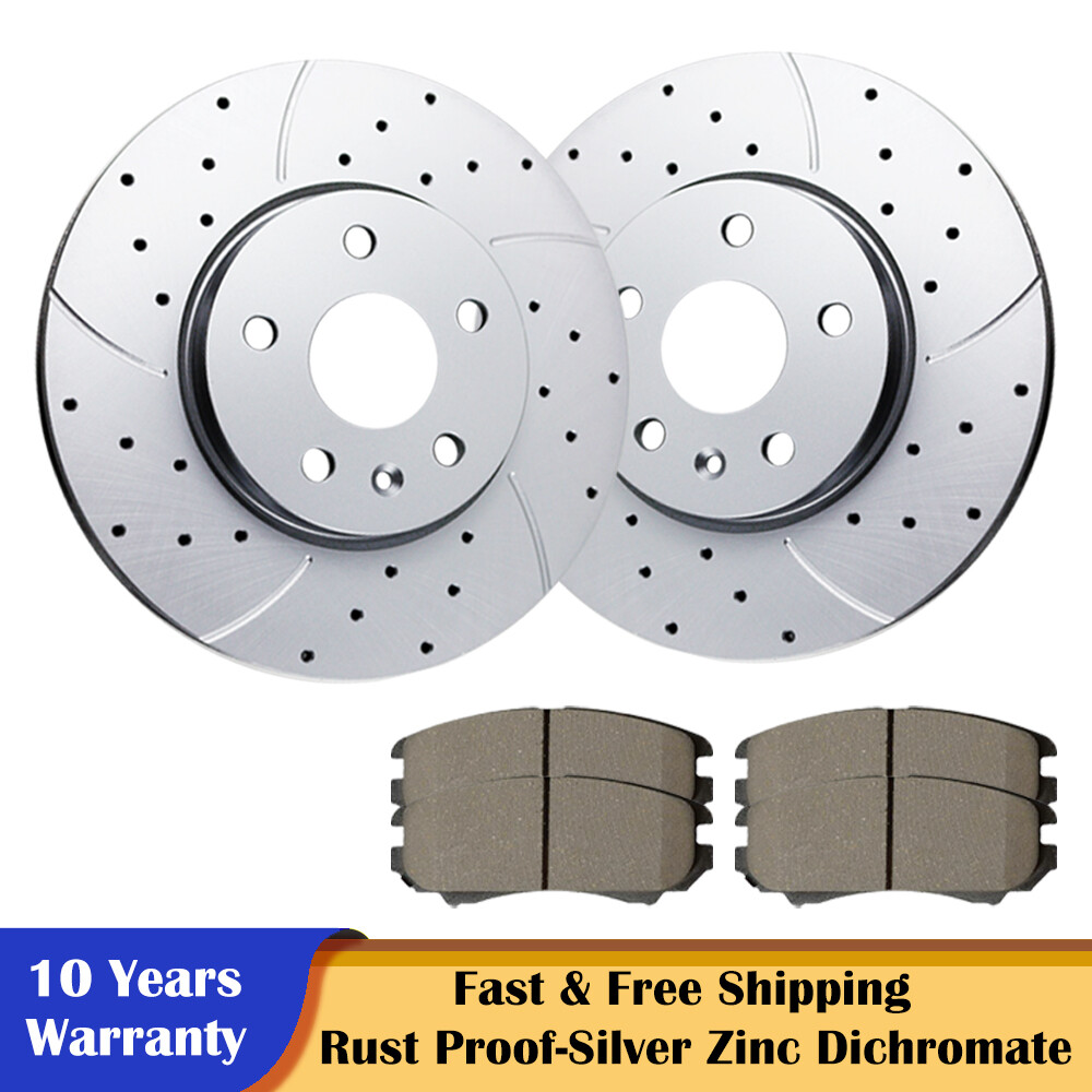 Front Drilled Brake Rotors Disc and Pads for Chevy Equinox Impala MALIBU Brakes
