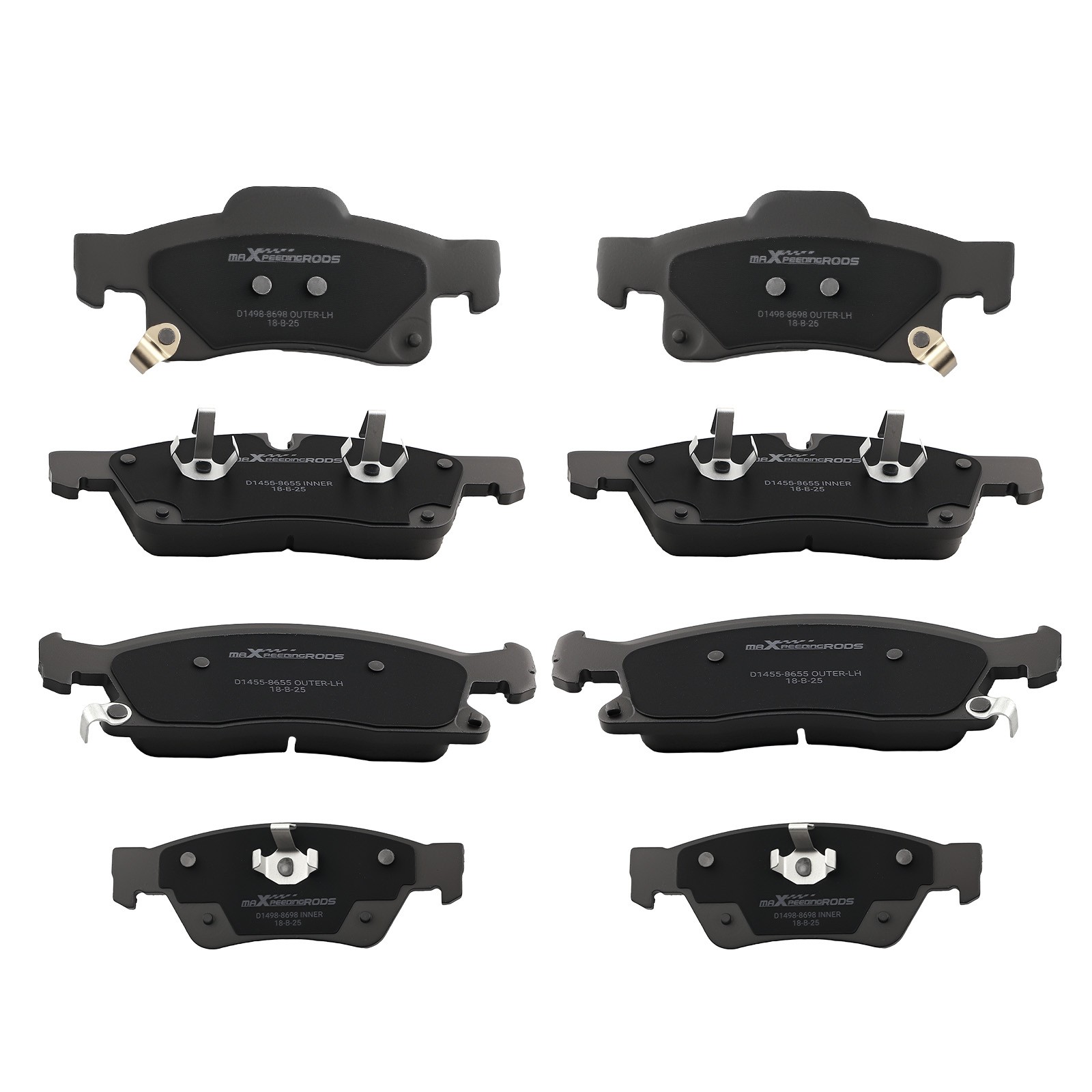 Front Rear Brake Rotors+Ceramic Brake Pads Kit for Jeep Grand Cherokee 2011-2018