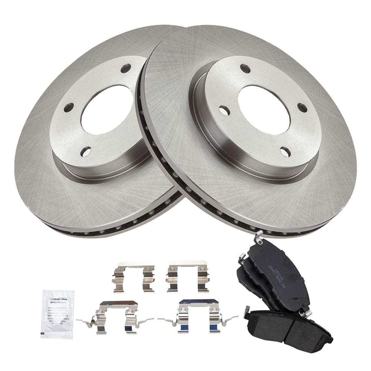 TRQ Front Premium Posi Ceramic Brake Pads & Rotors Kit for Nissan New