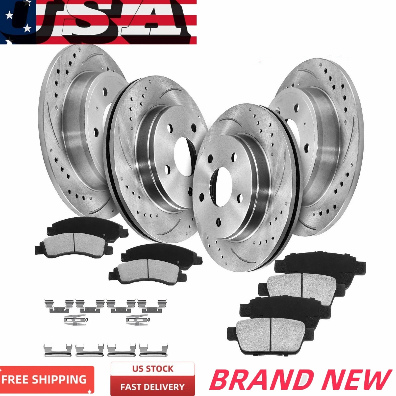 Front Rear Rotors + Brake Pads for Avenger Jeep Compass Patriot Caliber Dodge