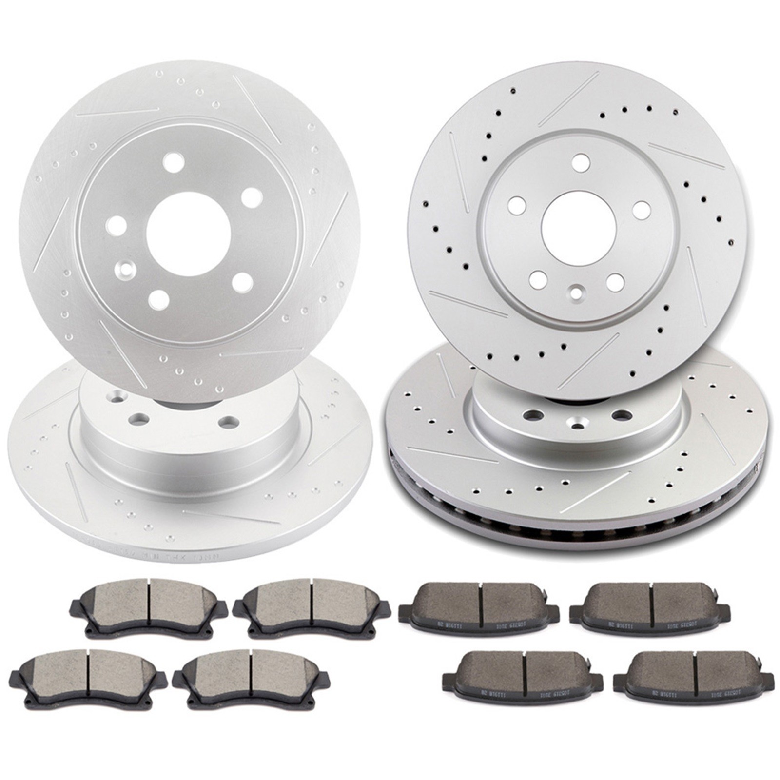 Brake Pads And Rotors Front + Rear For CHEVROLET CRUZE 2011 2012-2015 Drilled