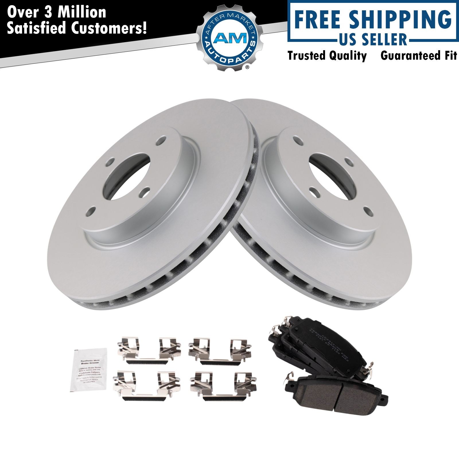 Front Brake Pad & Rotor Kit Fits 2024 Nissan Kicks Sentra