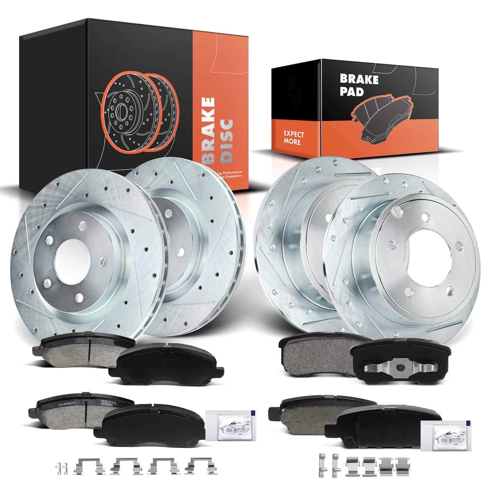 Drilled Rotors & Ceramic Brake Pads for Chrysler 200 Sebring Dodge Front & Rear