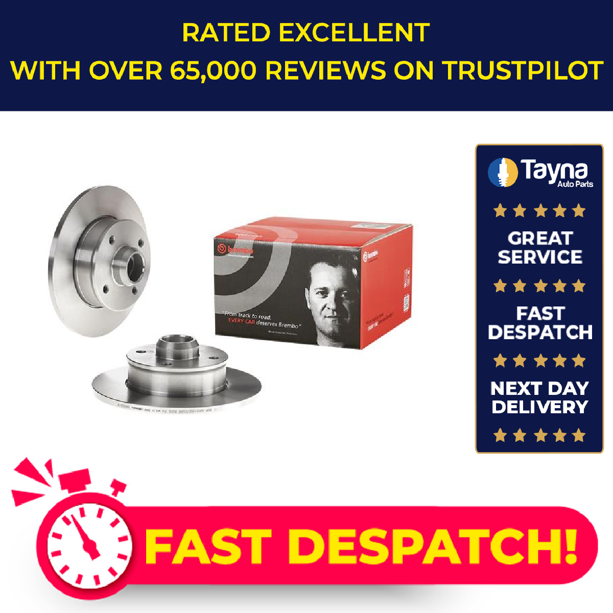 2x Brake Discs Pair Solid fits SEAT TOLEDO 1L 1.6 Rear 91 to 99 226mm Set Brembo