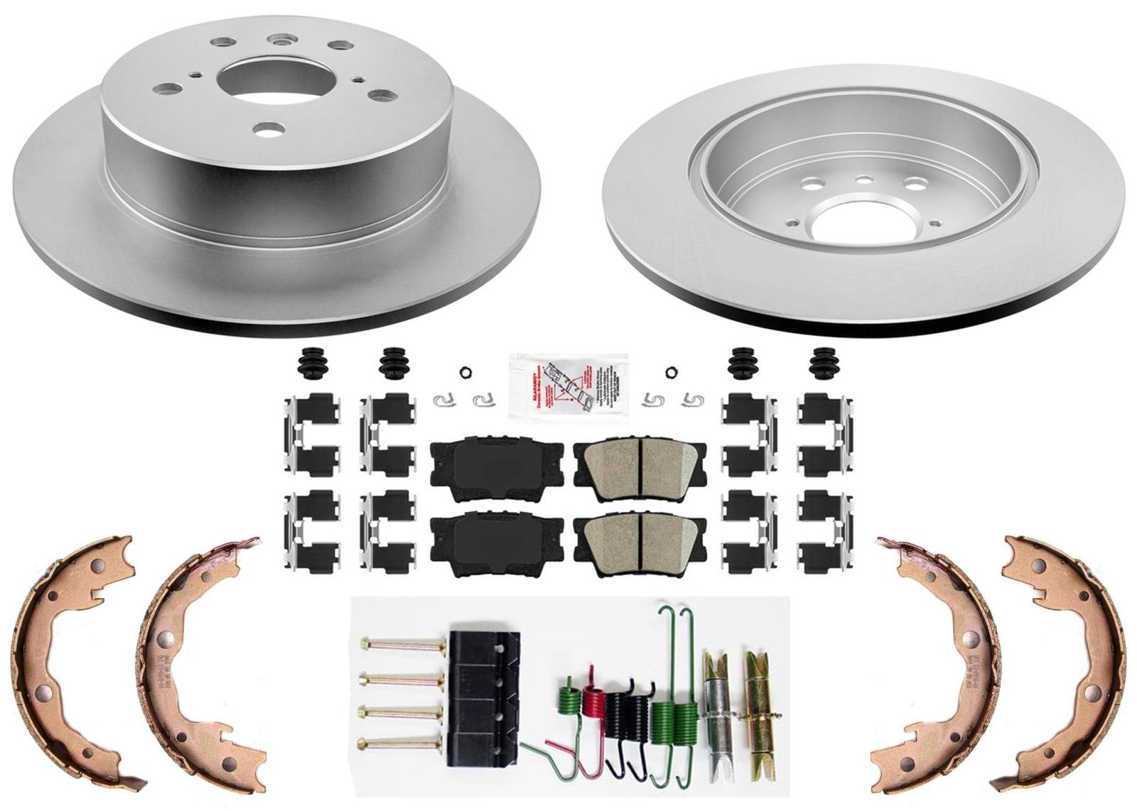 Rear Coated Disc Brake Rotors & Pads fits Toyota Camry 2018-2025 Base FWD Model