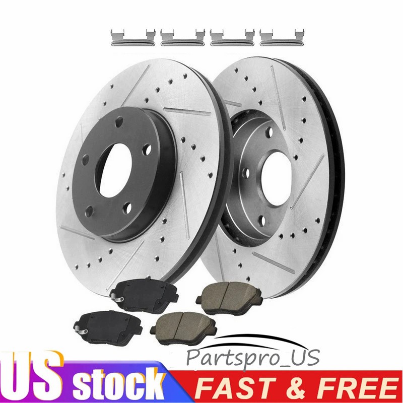 262mm Rear Drilled Rotors Ceramic Brake Pads for Jeep Compass Patriot Sebring