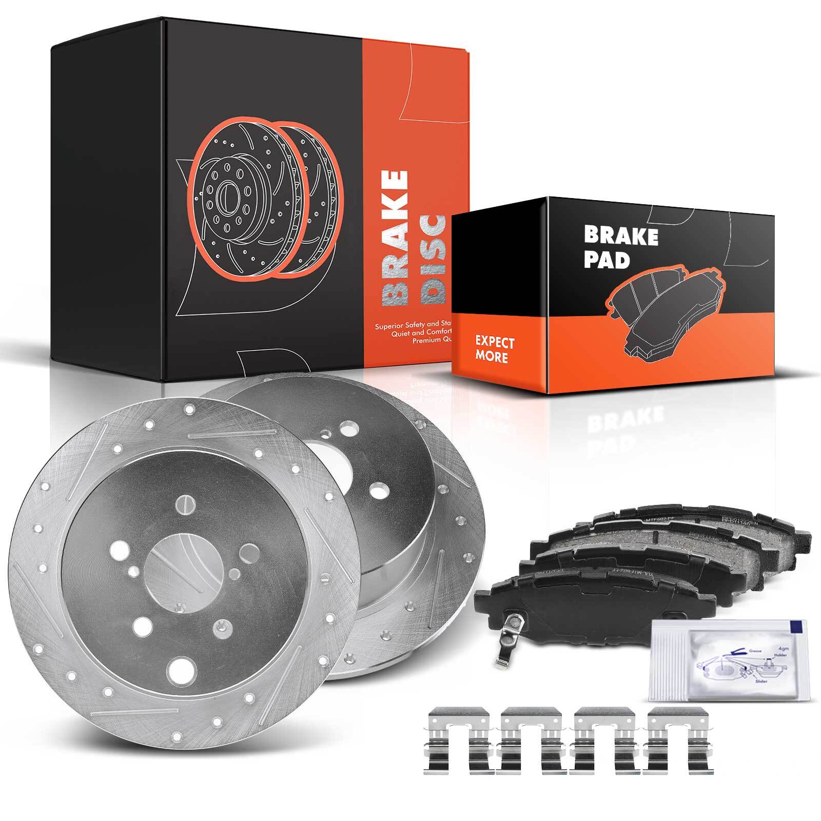 Rear Drilled Disc Brake Rotor & Brake Pads for Subaru Crosstrek Forester Impreza