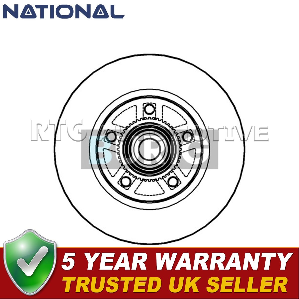 Burig Rear Brake Disc Fits Vauxhall Vivaro 2001-2014 Renault Trafic II 2001-