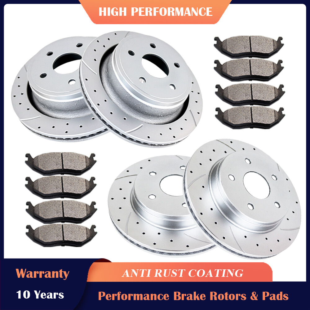 Front Rear Brakes and Rotors Brake Pads Kit Fit 2006 – 2023 Dodge Ram 1500 5 LUG