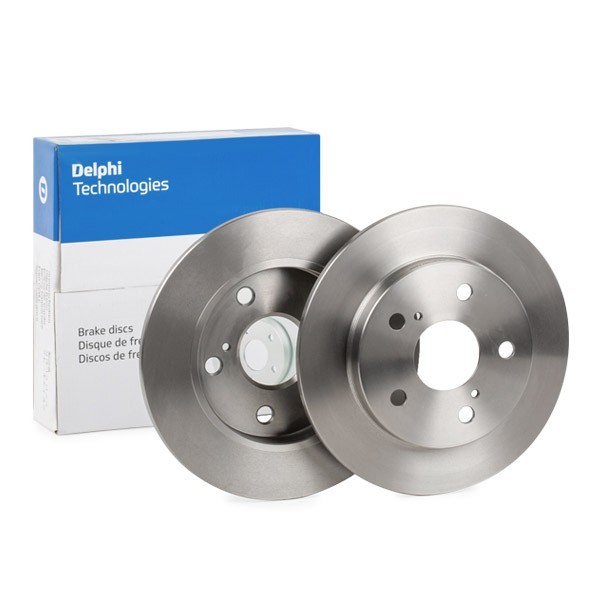 Genuine Delphi Rear Plain Brake Disc Set for Toyota Auris Hatchback E15 BG4233