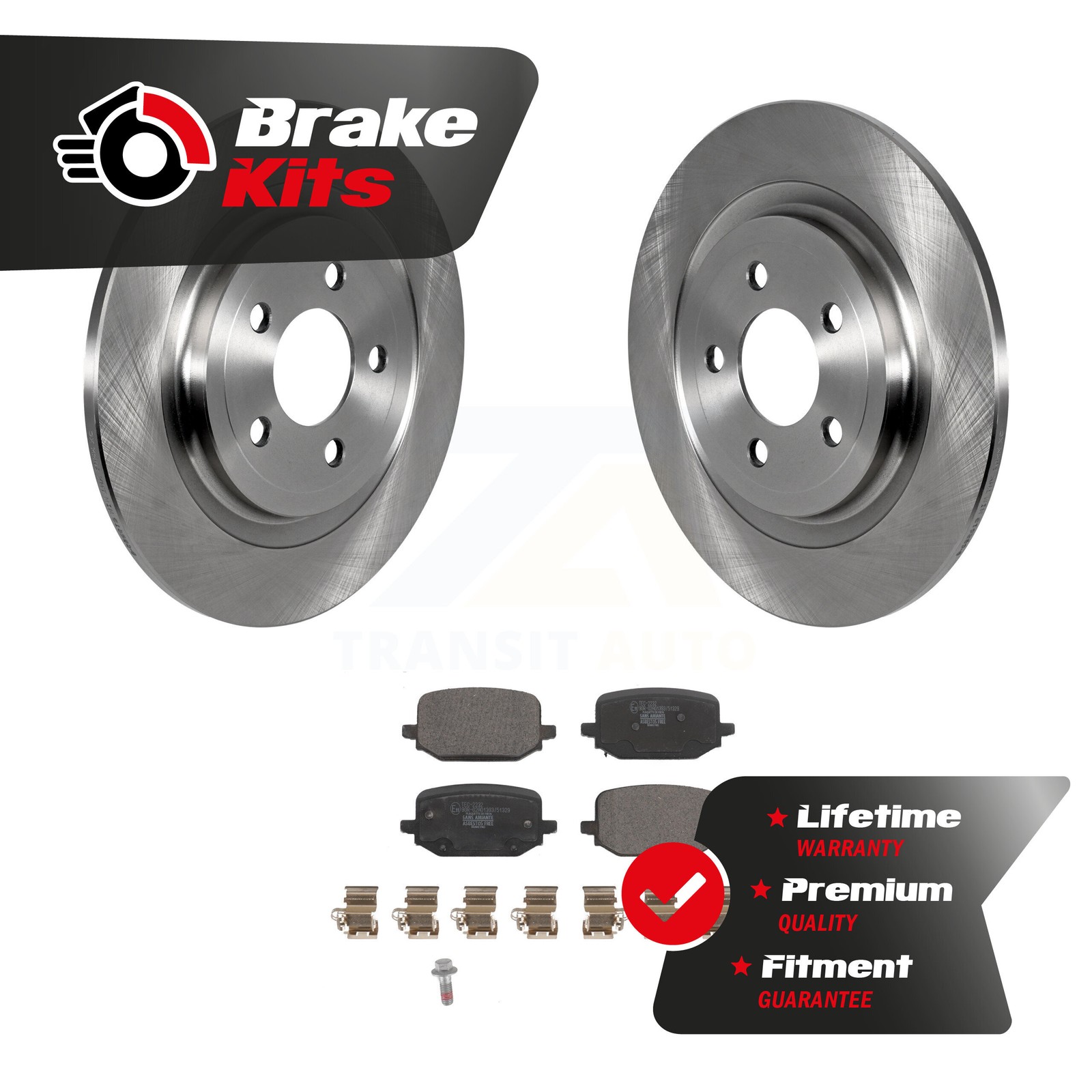 Rear Disc Brake Rotors And Ceramic Pad Kit For 2022-2024 Ford Explorer 3.0L 2.3L
