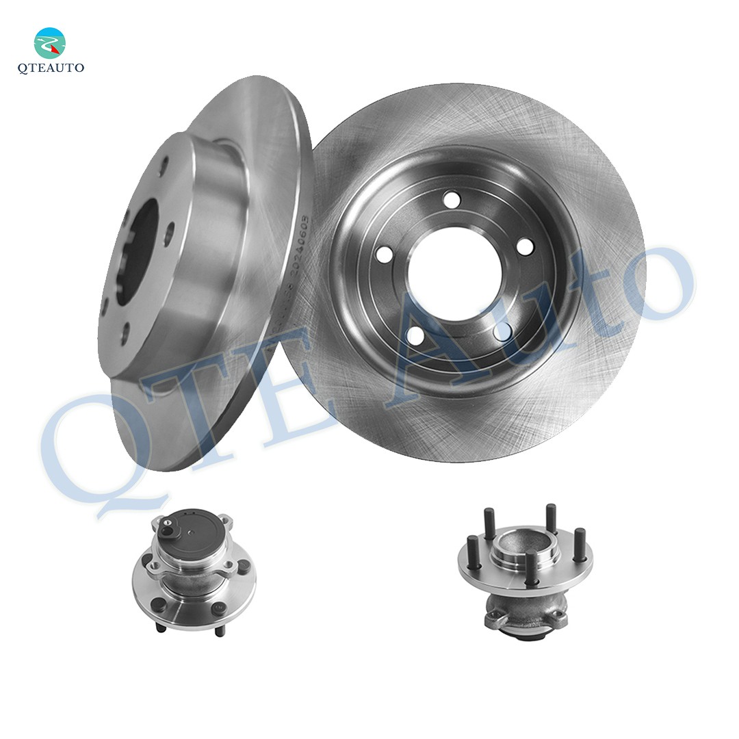 4P Rear 265mm Brake Disc Rotors-Wheel Hub Bearing Assembly For 2004-2013 Mazda 3