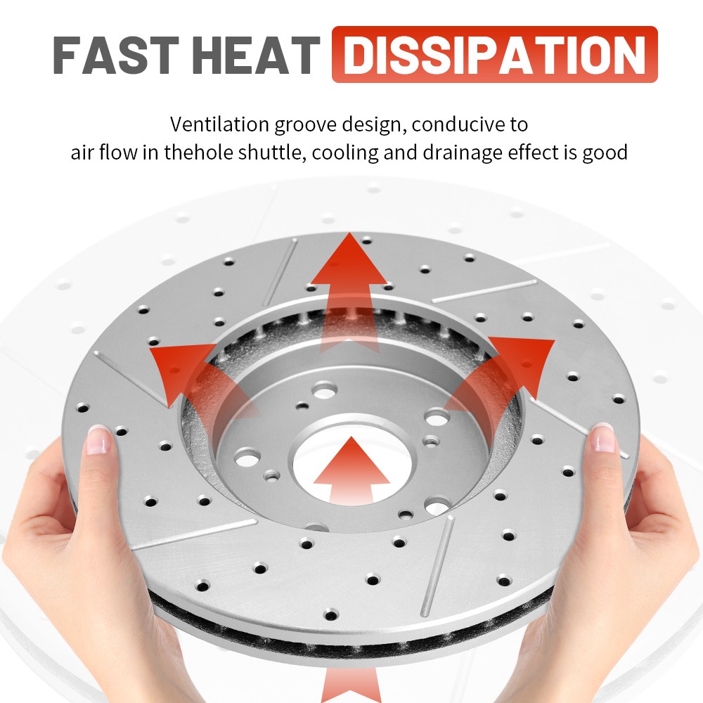 Front+Rear Drilled Brake Rotors Ceramic Pads For Ford F-150 Expedition Navigator