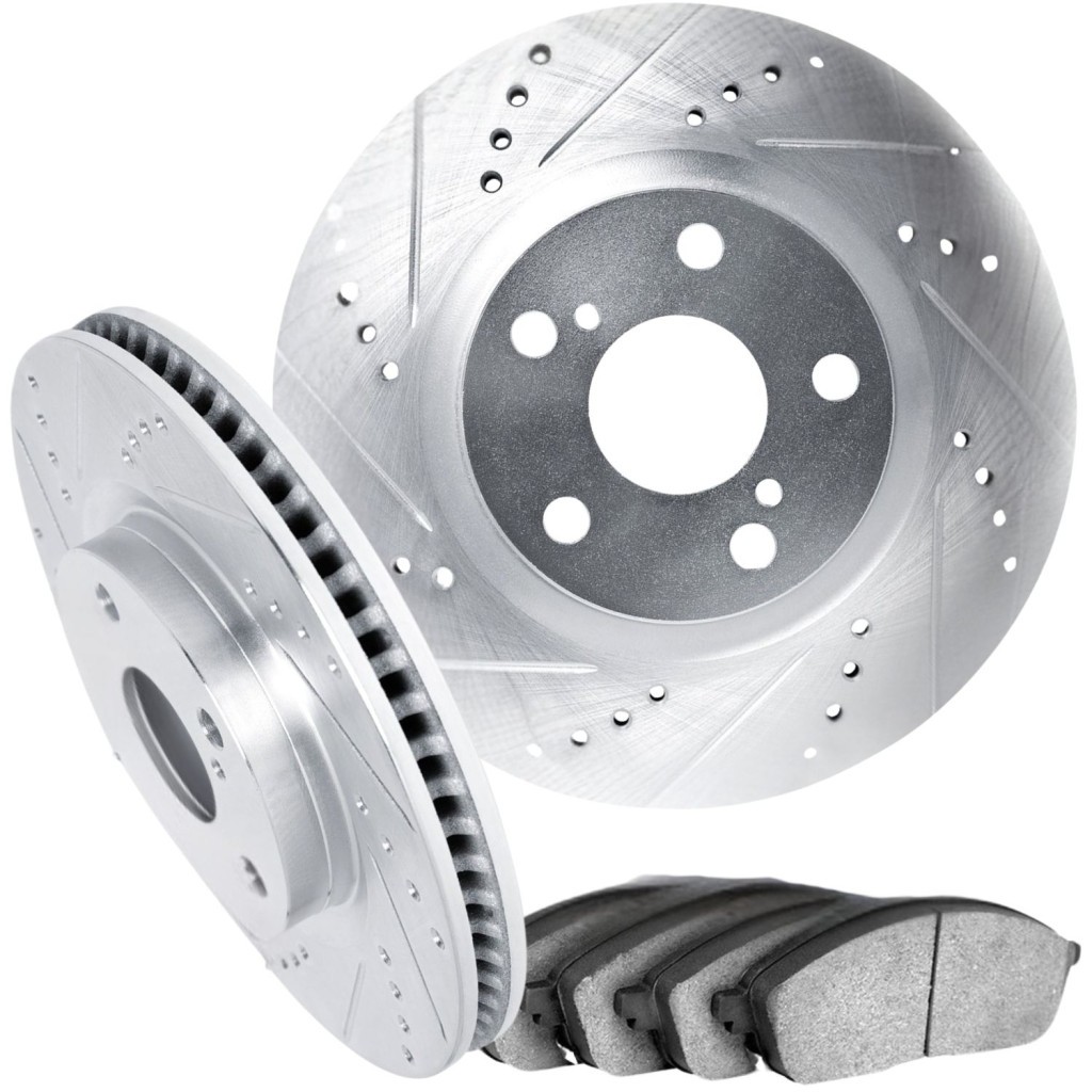 For Mercedes-Benz CL55 AMG/CLK55 AMG 2001-2006 Rotor Set Rear | Silver | Vented