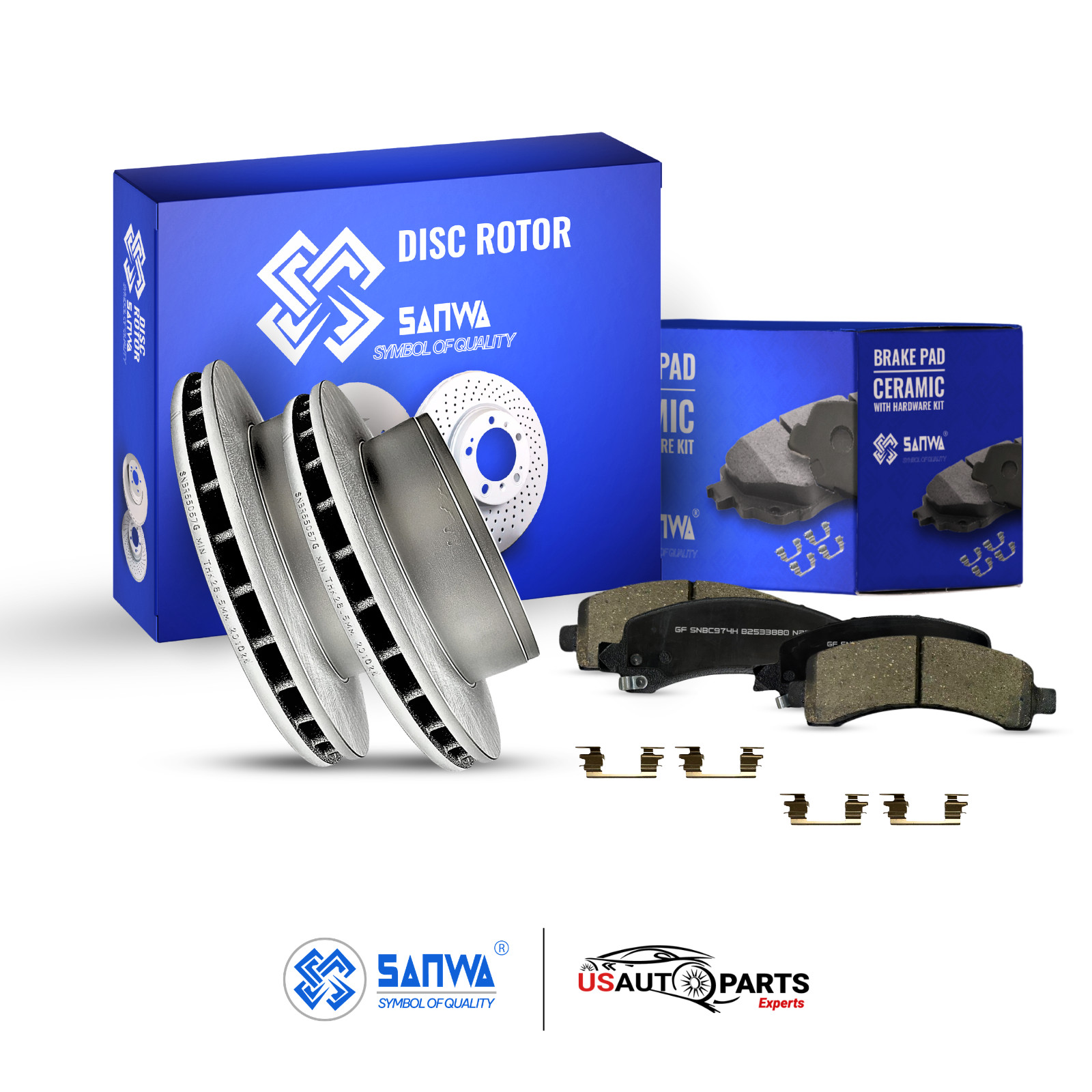 REAR BRAKE ROTOR VENTED GEOMET COATED &CERAMIC PAD KIT 330mm FOR CHEVROLET 03-20