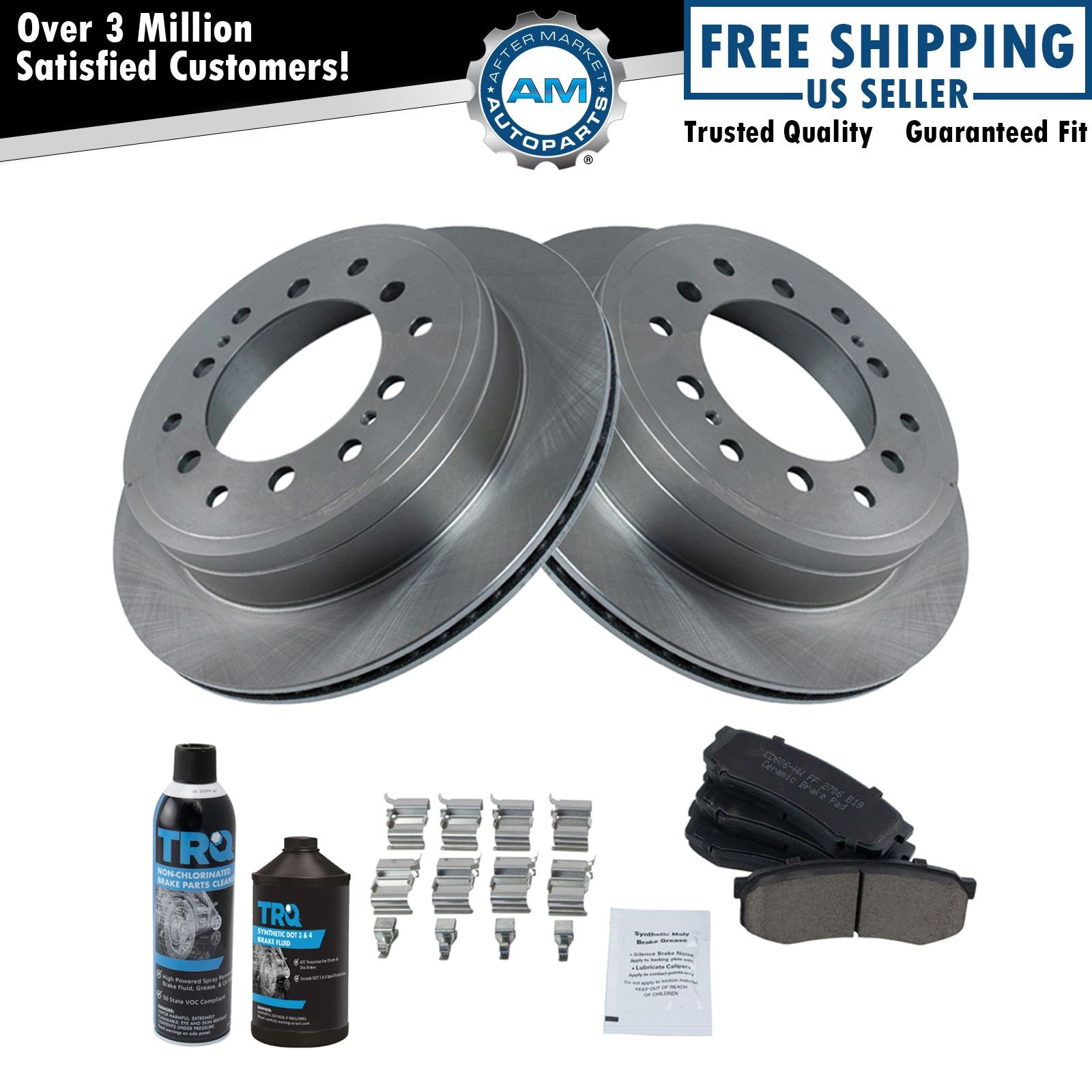 Rear Premium Ceramic Disc Brake Pad & Rotor Kit w/Chemicals for Toyota Lexus