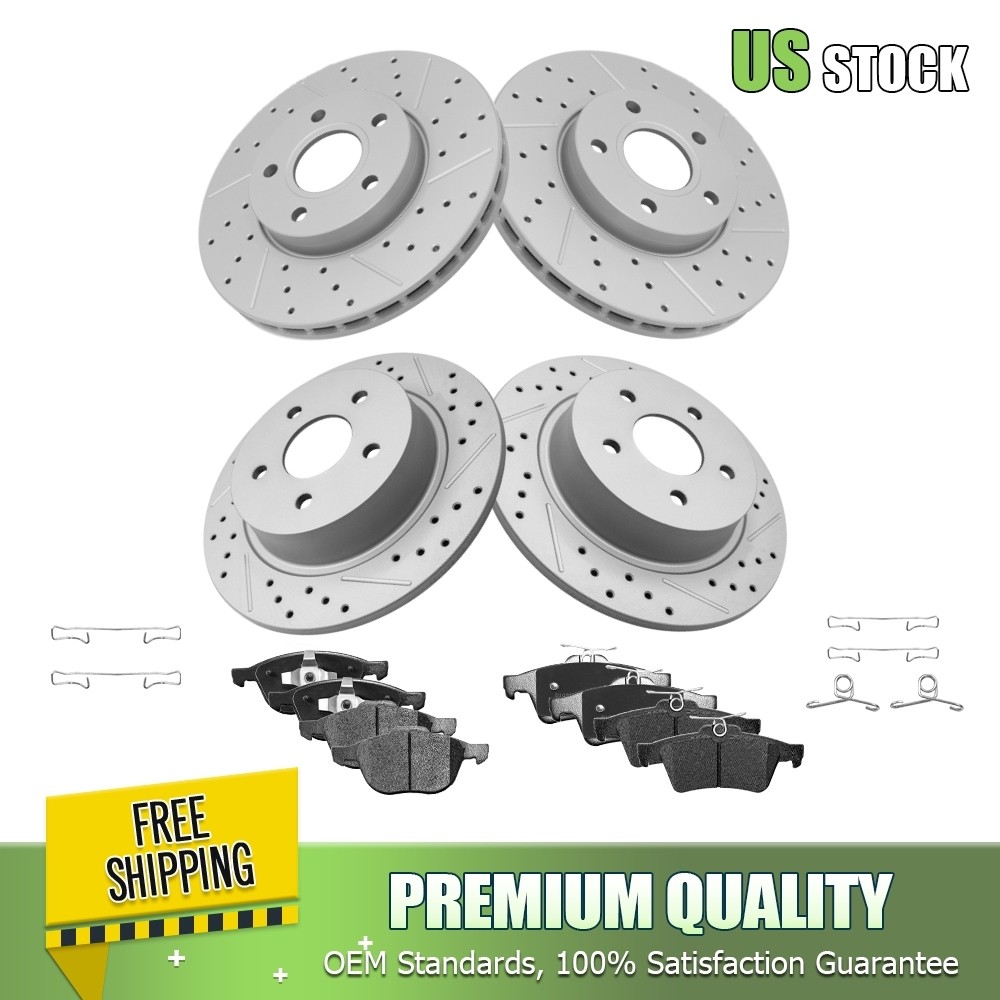 Front & Rear Brake Rotors + Ceramic Pads for 2013-2016 2017 2018 Ford C-Max