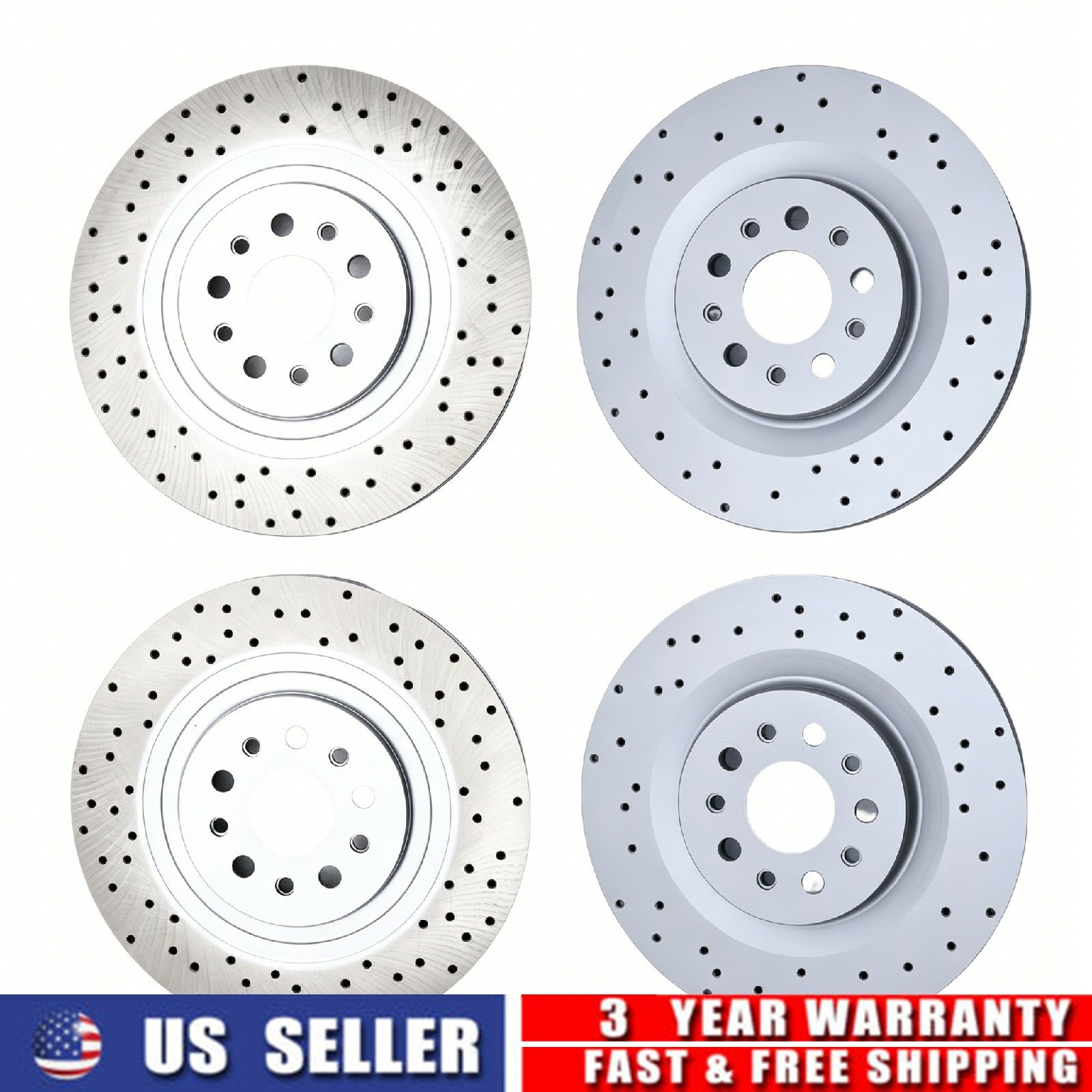 Full Kit 4 Heavy Duty Floating Brake Rotors Fit Maserati Ghibli Quattroporte 17+