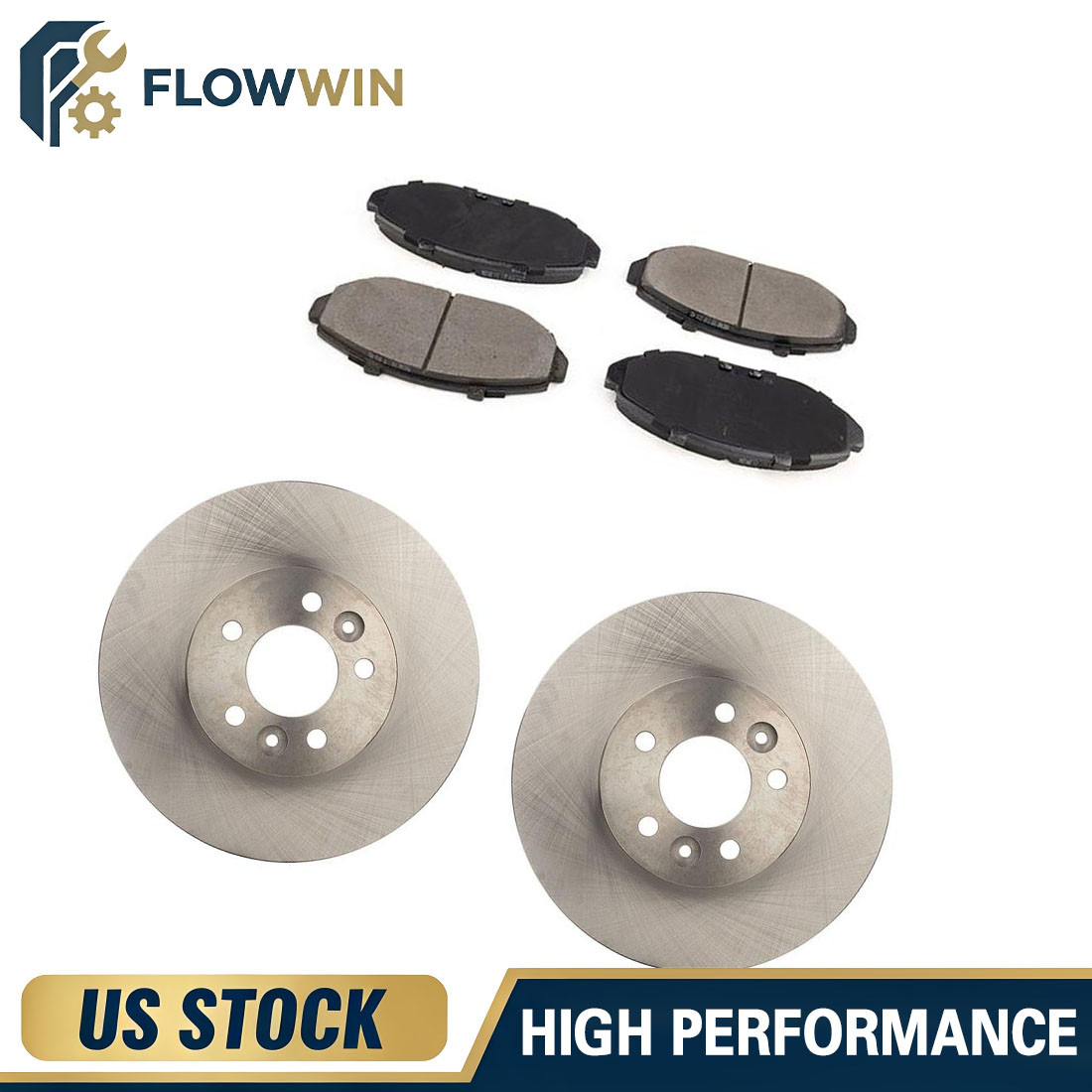 Front Disc Rotors Ceramic Brake Pad for Ford Crown Victoria Lincoln Town Car