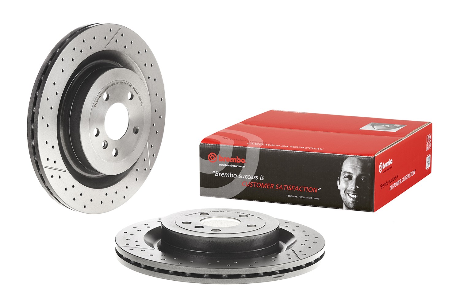 Brembo Rear Slotted Drilled PVT UV 345mm Brake Disc Rotor For MB W166 X167 X166