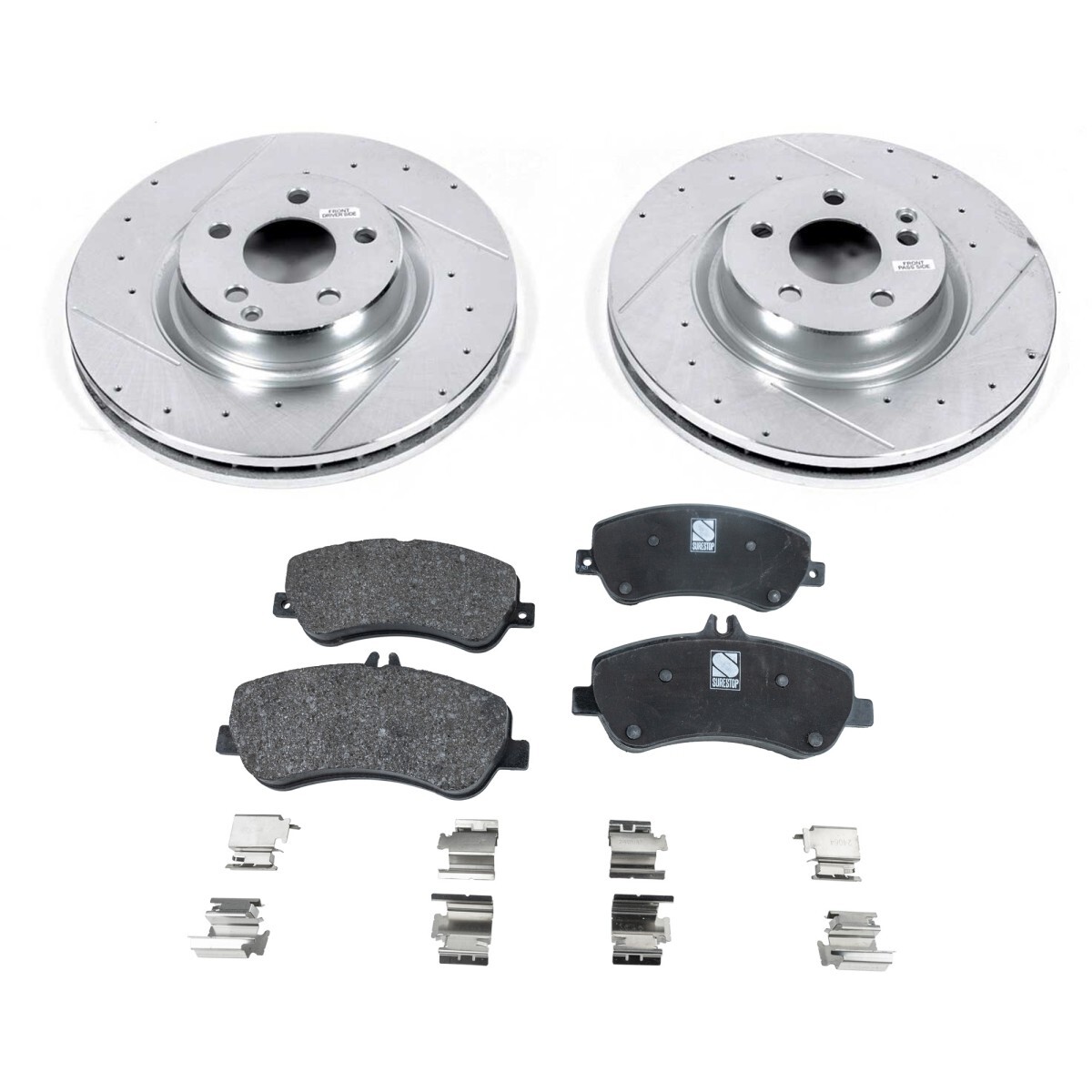 KIT-090821-284 Sure Stop 2-Wheel Set Brake Disc and Pad Kits Front for MB GLK350