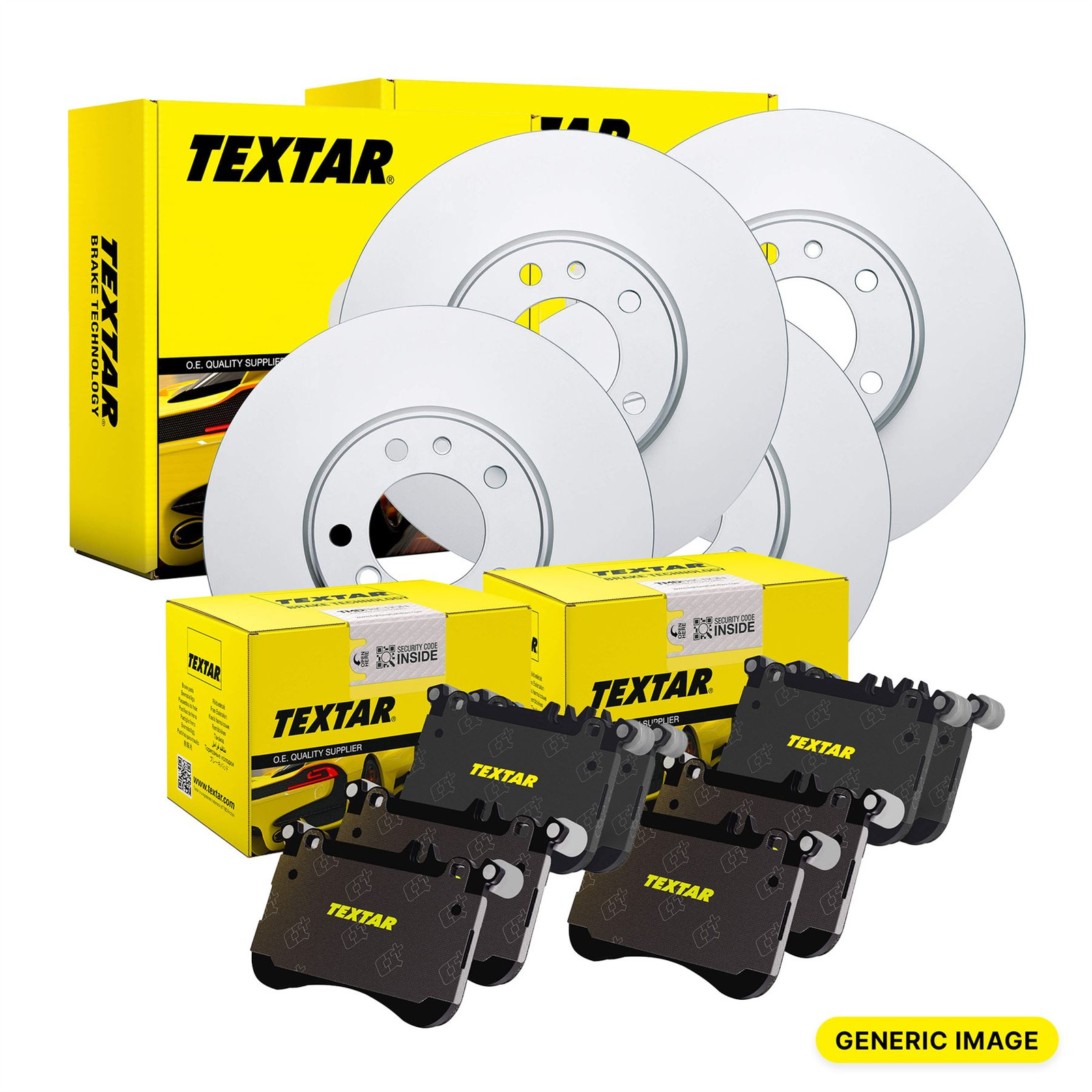 TEXTAR Brake Discs & Pads Front & Rear Braking Service Set Fits Audi A6