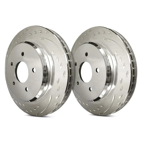 For Toyota 4Runner 86-91 Brake Rotors Diamond Slot Dimpled & Slotted 1-Piece