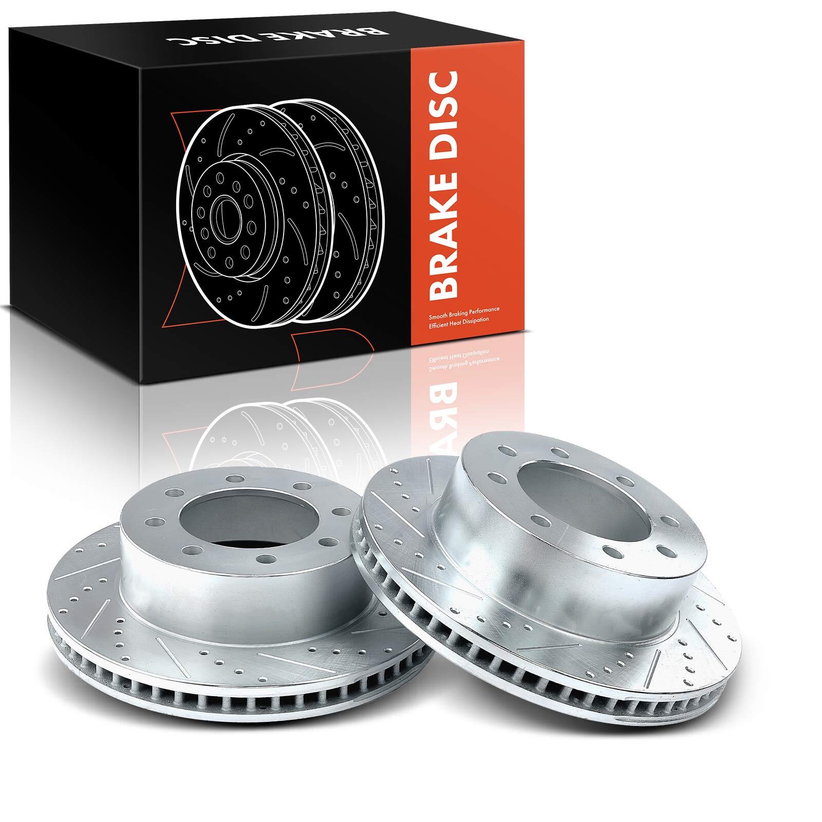 2Pcs Front Sides Drilled & Slotted Brake Rotors for Dodge Ram 1500 Ram 2500 3500